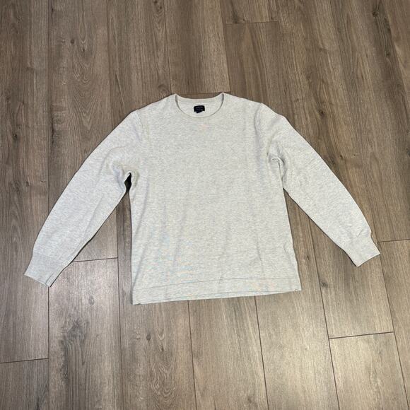 J.Crew Cotton Crewneck Sweater-Tee S Heather Quarry Pullover Long Sleeve Stretch - Picture 4 of 8
